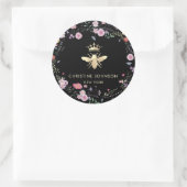 Faux Gold folie Queen Bee Wildflower Ronde Sticker (Tas)