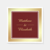 Faux Gold Folie Rood Trouwpapier Servet (Voorkant)