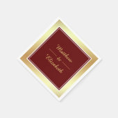 Faux Gold Folie Rood Trouwpapier Servet (Hoek)