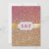 Faux Gold Folie Roze Glitter Bruiloft Uitnodiging (Achterkant)