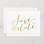 Faux Gold Folie Save the Date Briefkaart 2 (Voorkant / Achterkant)