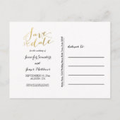 Faux Gold Folie Save the Date Briefkaart 2 (Achterkant)