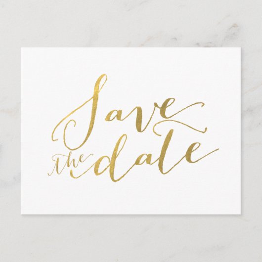 Faux Gold Folie Save the Date Briefkaart 2 (Voorkant)