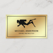 Faux Gold Folie Scuba Duikinstructeur Visitekaartje (Voorkant)