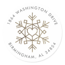 Faux Gold Folie Sneeuwvlokken Retouradres Label