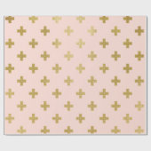 Faux Gold Folie Swiss Cross Pattern Cadeaupapier (Vlak)