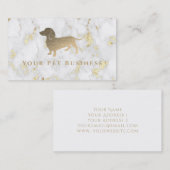 Faux Gold folie teckel op marmer Visitekaartje (Voorkant / Achterkant)