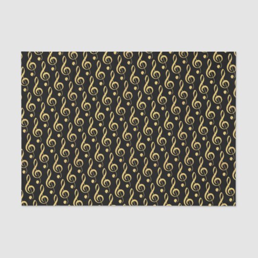 Faux Gold Folie Treble Clef Muzikaal Weefsel Papie Tissuepapier (Voorkant)