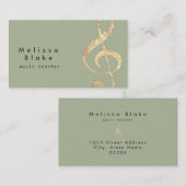 Faux Gold folie Treble visitekaartje (Voorkant / Achterkant)