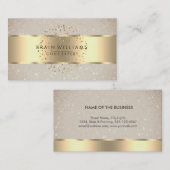 Faux Gold Folie Web Professioneel Minimaal Elegant Visitekaartje (Voorkant / Achterkant)