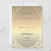Faux Gold Folie Wedding Uitnodiging met QR-code (Voorkant)