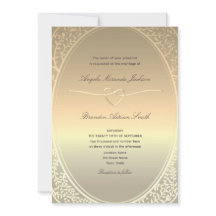 Faux Gold Folie Wedding Uitnodiging met QR-code