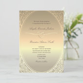 Faux Gold Folie Wedding Uitnodiging met QR-code (Staand voorkant)