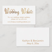 Faux Gold Folie, Wedding Website Insert Kaart (Voorkant / Achterkant)