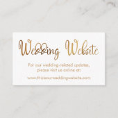 Faux Gold Folie, Wedding Website Insert Kaart (Voorkant)