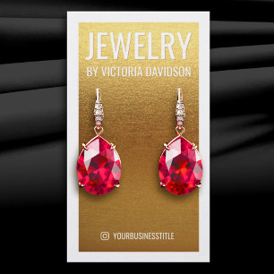 Faux Gold Folie Wit Lijst Oorbel Display Visitekaartje