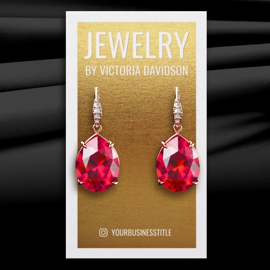 Faux Gold Folie Wit Lijst Oorbel Display Visitekaartje