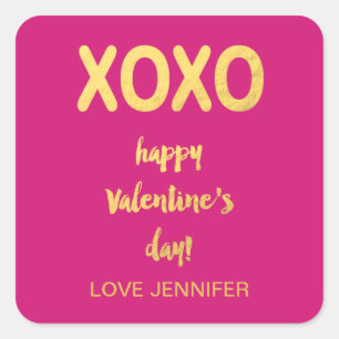 Faux Gold Folie XOXO VALENTIJNSDAG STICKER