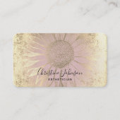 faux gold folie zonnebloem roze visitekaartje (Voorkant)