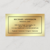 Faux Gold Folie Zwart Keukenmes Persoonlijke Chef Visitekaartje (Achterkant)