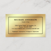 Faux Gold Folie Zwart Nautisch Anker Visitekaartje (Achterkant)