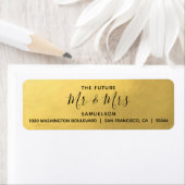 Faux Gold Folie Zwart Toekomst Mr & Mrs Bruiloft Etiket (Insitu)