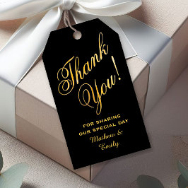 Faux Gold Font Gepersonaliseerd Dank u bruiloft gu Cadeaulabel