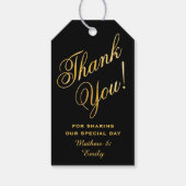 Faux Gold Font Gepersonaliseerd Dank u bruiloft gu Cadeaulabel (Achterkant)