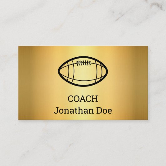 Faux Gold Football Coach Visitekaartje (Voorkant)