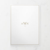 Faux Gold formele traditionele script bruiloft Drieluik Uitnodiging (Cover)