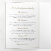 Faux Gold formele traditionele script bruiloft Drieluik Uitnodiging (Binnenzijde eerst)