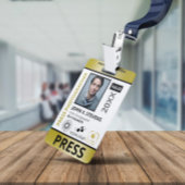 Faux Gold Foto & Drie Logo Press ID Badge