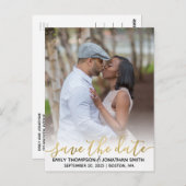 Faux Gold Fotobehang Bewaar de datum Briefkaart (Voorkant / Achterkant)