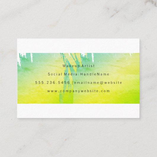 Faux Gold geborsteld met afbeelding monogram Visitekaartje (Achterkant)