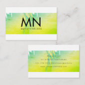 Faux Gold geborsteld met afbeelding monogram Visitekaartje (Voorkant / Achterkant)