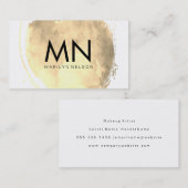 Faux Gold geborsteld met afbeelding monogram Visitekaartje (Voorkant / Achterkant)