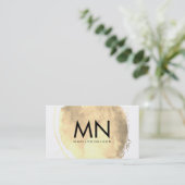 Faux Gold geborsteld met afbeelding monogram Visitekaartje (Staand voorkant)