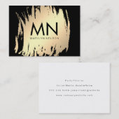 Faux Gold geborsteld met afbeelding monogram Visitekaartje (Voorkant / Achterkant)