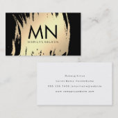 Faux Gold geborsteld met afbeelding monogram Visitekaartje (Voorkant / Achterkant)