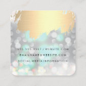 Faux Gold geborsteld met Boke Glitter Vierkante Visitekaartje (Achterkant)