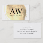 Faux Gold Geborsteld met Serif Monogram Visitekaartje (Voorkant / Achterkant)