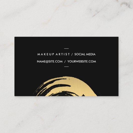 Faux Gold Geborsteld met Zwart Wit Label Variatie (Achterkant)