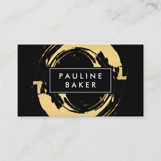 Faux Gold Geborsteld met Zwart Wit Label Variatie (Voorkant)