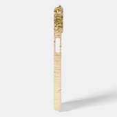 Faux Gold geborsteld metaal Glitter Print Monogram Case-Mate iPhone Case (Achterkant / Rechts)