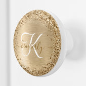Faux Gold geborsteld metaal Glitter Print Monogram Keramische Knop