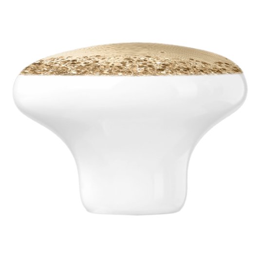 Faux Gold geborsteld metaal Glitter Print Monogram Keramische Knop (Zijkant)