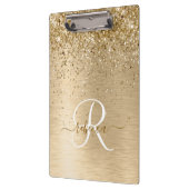 Faux Gold geborsteld metaal Glitter Print Monogram Klembord (Links)