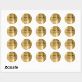 Faux Gold geborsteld Metal Folie bruiloft dank u Ronde Sticker (Vel)
