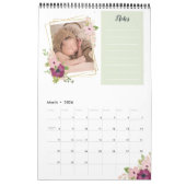 Faux Gold Geo Lijsten Floral Foto's en notities Kalender (Mar 2026)