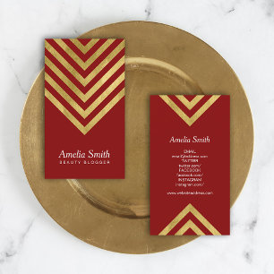 Faux Gold Geometric Beauty Blogger Social Media Visitekaartje